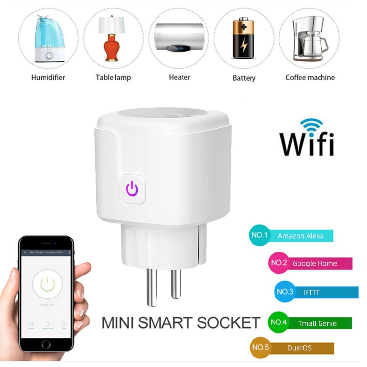 EU Adapter Smart Plug WiFi for Google Home Wireless Remote Voice Control Monitoring Timer Socket