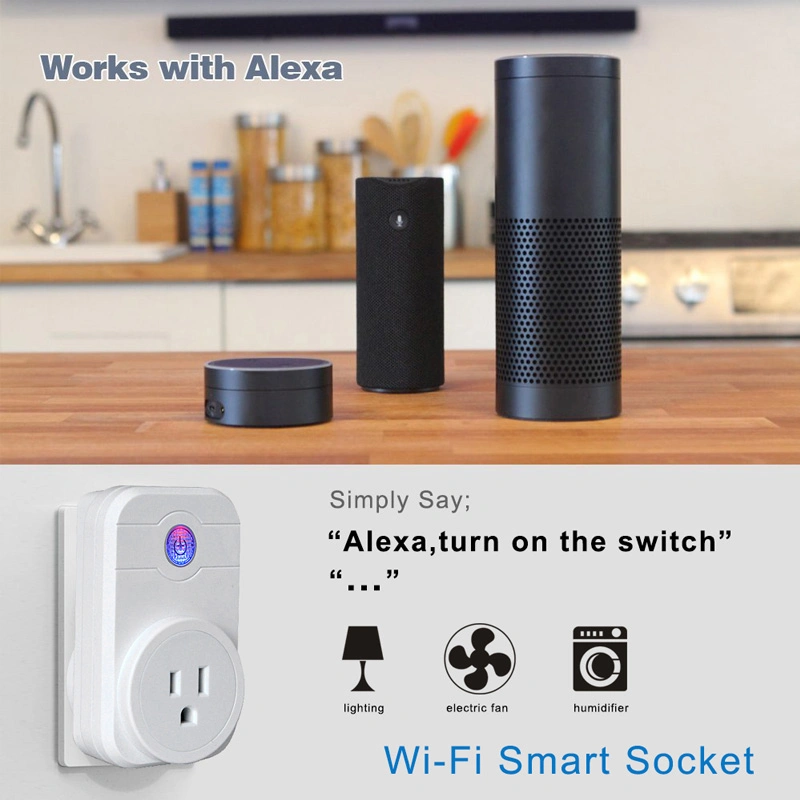 APP Remote Control WiFi Smart Plug Socket Work with Amazon Alexa Echo and Google Home, USA, EU and UK Sockets