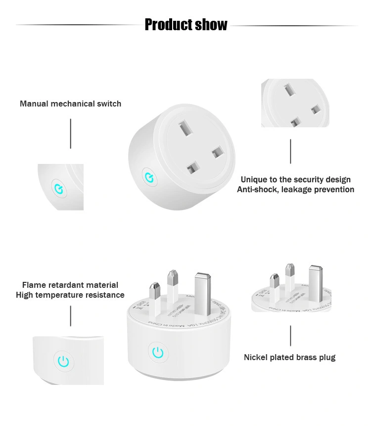 10A 16A EU UK Us Alexa Google Home Tuya Wall Smart Socket Remote Control Mini WiFi Smart Plug