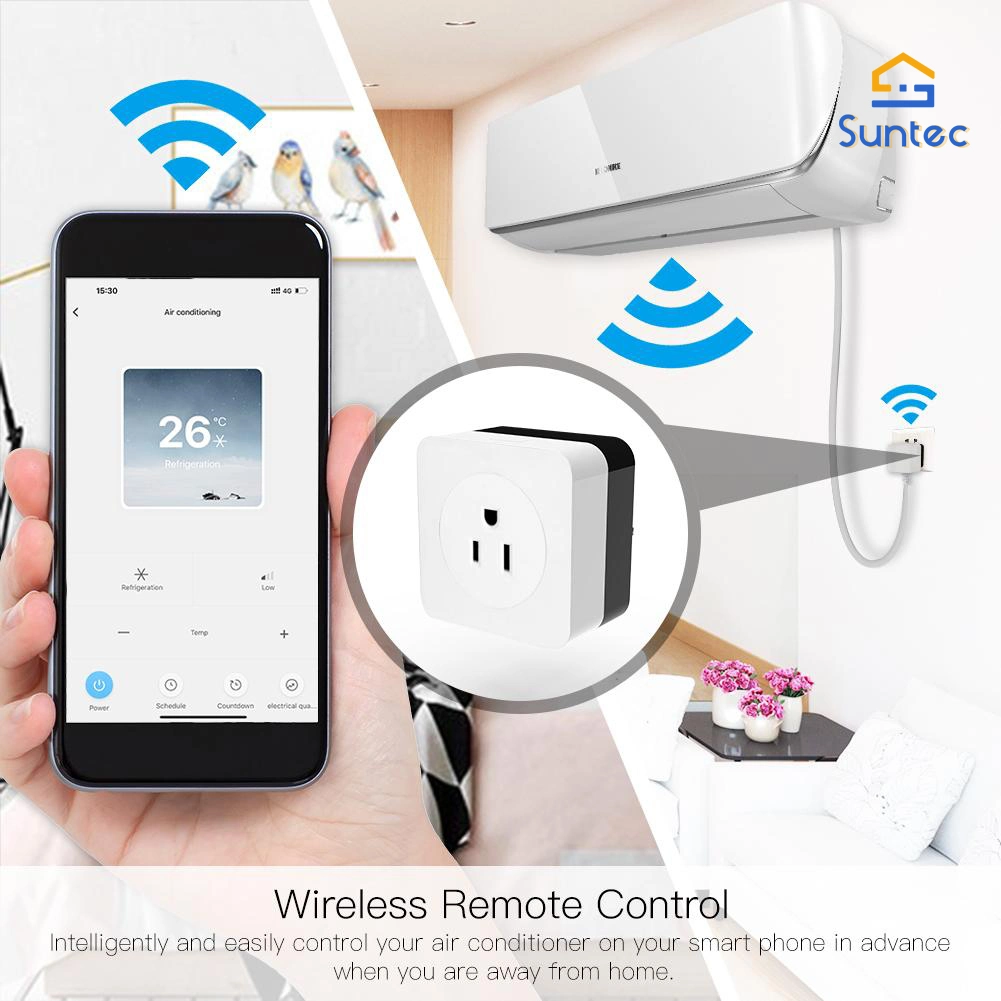 WiFi Smart 16A Air Conditioner Parter IR Remote Controller Wall Plug Us Version