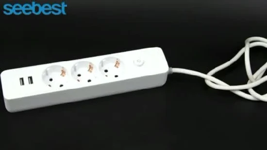 3 Way Extension Socket Germany European Plug with Child Overload Surge Protector Smart Electrical Power Strips